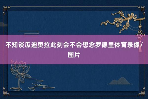 不知谈瓜迪奥拉此刻会不会想念罗德里体育录像/图片